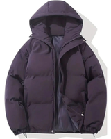 Geraldine | Damen Puffer Winterjacke mit Kapuze, Stehkragen und Reißverschluss in Lila