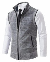Gerd | Herren Strickjacke mit Fleece und Reißverschluss in Hellgrau