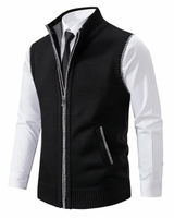 Gerd | Herren Strickjacke mit Fleece und Reißverschluss in Schwarz