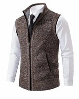 Gerd | Herren Strickjacke mit Fleece und Reißverschluss in Braun