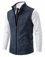 Gerd | Herren Strickjacke mit Fleece und Reißverschluss in Blau