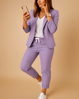 Aletha - Eleganter Damenblazer mit Hose in Violett