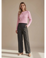 Giada | Damen Strickpullover mit Struktur und Komfort in Rosa