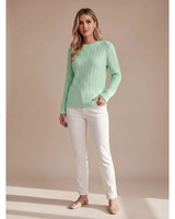 Giada | Damen Strickpullover mit Struktur und Komfort in Hellgrün