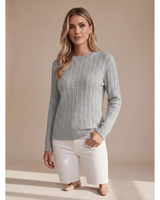 Giada | Damen Strickpullover mit Struktur und Komfort in Grau
