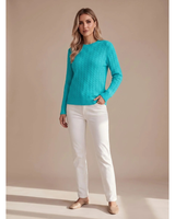 Giada | Damen Strickpullover mit Struktur und Komfort in Blaugrün