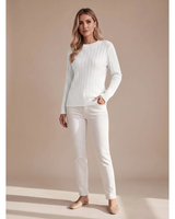 Giada | Damen Strickpullover mit Struktur und Komfort in Weib