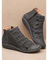 Gina | Damen Orthopädische Stiefeletten mit Schnürung und Reißverschluss in Grau
