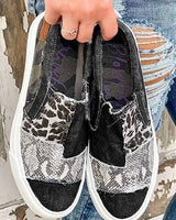 Maria | Damen Sneaker mit niedrigem Schaft und Patch-Design in Schwarz