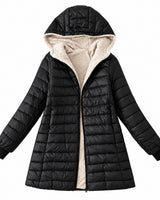 Mercy - Gefütterter Winter Mantel Mit Kapuze in Schwarz