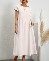 Ginovu - Stylisches Sommerkleid in Weiß