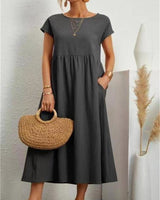 Ginovu - Stylisches Sommerkleid in Dunkelgrau