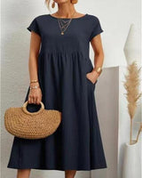 Ginovu - Stylisches Sommerkleid in Marineblau