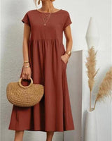 Ginovu - Stylisches Sommerkleid in Braun