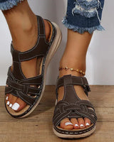 Gisela | Damen Komfort Riemchen Sandalen in Schwarz