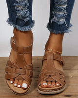 Gisela | Damen Komfort Riemchen Sandalen in Braun