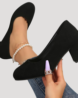 Giselle | Damen Blockabsatz Pumps mit rundem Zehenbereich in Schwarz