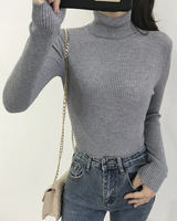 Damen Slim Fit Rollkragenpullover in Grau