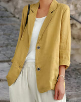 Greta | Damen Business Blazer mit Knöpfen in Gelb