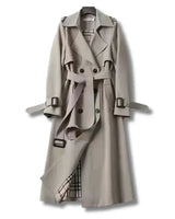 Amira | Damen Klassischer Trenchcoat mit Gürtel für den Winter in Grau