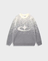 Fuzzy-Mohairpullover in Grau