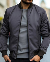 Gunnar | Herren Langarm Bomberjacke in Grau
