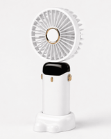 Handventilator mit Akku und LED Display in Weiß