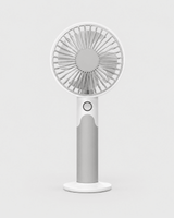 Handventilator tragbar USB mit Standfuß in Grau