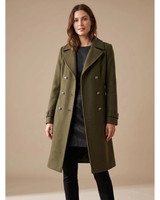Hanni | Damen Winterjacke im Zweireiher Stil mit Wollmantel in Grün