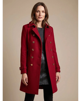 Hanni | Damen Winterjacke im Zweireiher Stil mit Wollmantel in Rot