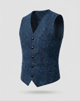 Hans | Herren Elegante Trachtenweste mit Knöpfen in Himmelblau
