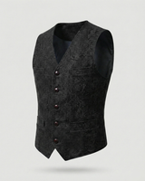 Hans | Herren Elegante Trachtenweste mit Knöpfen in Schwarz