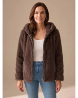 Harper | Damen Jacke mit Kragen und Verschluss in Braun