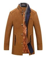 Herren Wintermantel | Elegantes Design | Stehkragen | Warm Gefüttert in Braun