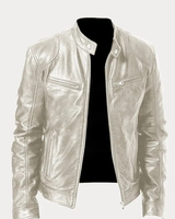 Heinrich | Herren Kunstleder Jacke für Herbst in Silber