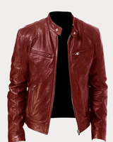Heinrich | Herren Kunstleder Jacke für Herbst in Bordeaux