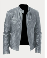 Heinrich | Herren Kunstleder Jacke für Herbst in Grau