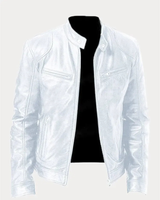 Heinrich | Herren Kunstleder Jacke für Herbst in Weiß