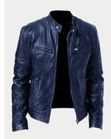 Heinrich | Herren Kunstleder Jacke für Herbst in Dunkelblau
