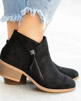 Helena | Damen Orthopädische Stiefeletten mit Reißverschluss und Absatz in Schwarz