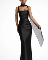 Helene | Damen Elegantes Maxi Abendkleid in Schwarz
