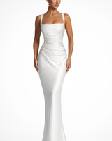 Helene | Damen Elegantes Maxi Abendkleid in Weiß