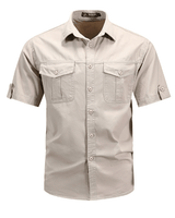 Hemd Herren Kurzarm Regular Fit in Beige