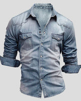 Hemd Herren Langarm Slim Fit in Hellblau
