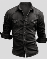 Hemd Herren Langarm Slim Fit in Dunkelgrau
