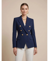 Henriette | Damen Zweireiher Blazer mit goldenen Knöpfen in Marineblau