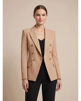 Henriette | Damen Zweireiher Blazer mit goldenen Knöpfen in Khaki