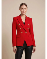 Henriette | Damen Zweireiher Blazer mit goldenen Knöpfen in Rot