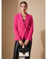 Henriette | Damen Zweireiher Blazer mit goldenen Knöpfen in Rosa