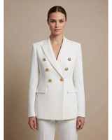 Henriette | Damen Zweireiher Blazer mit goldenen Knöpfen in Weiß